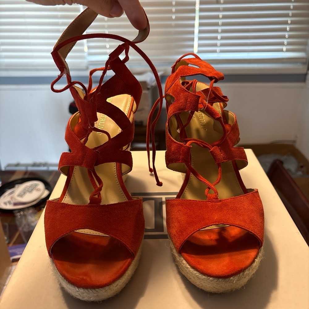 Ivanka Trump Red Espadrille Wedges